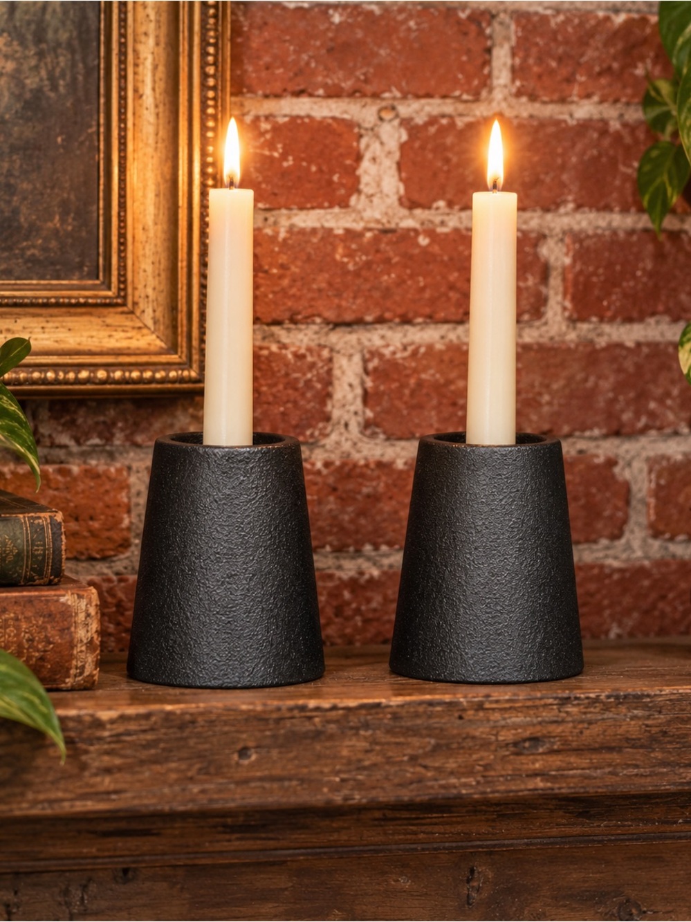 vintage IKEA cast iron Rustic candle holders